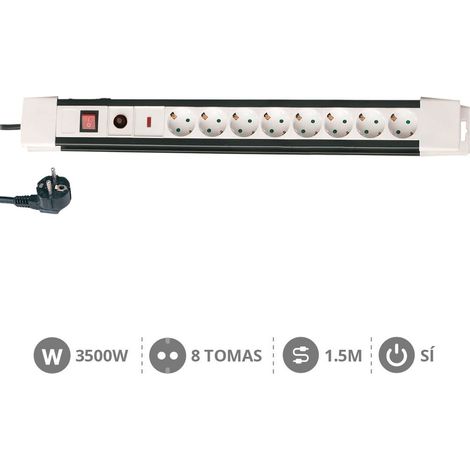 Base múltiple 8 tomas con protección sobretensiones 1,5m GSC 0800798 (1/2)