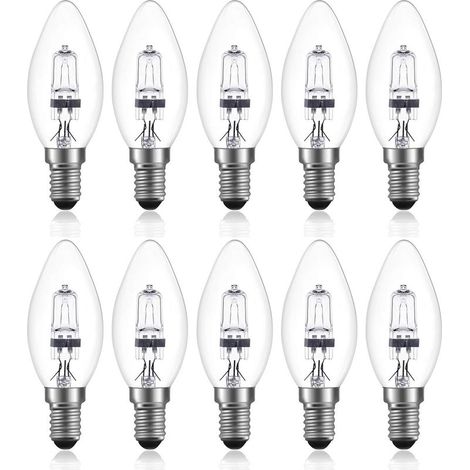 42W E14 C35 Dimmable ampoule halogène AC 220-240V Blanc Chaud 2700K e14 transparante ampoule halogene bougie (10pcs) (1/5)