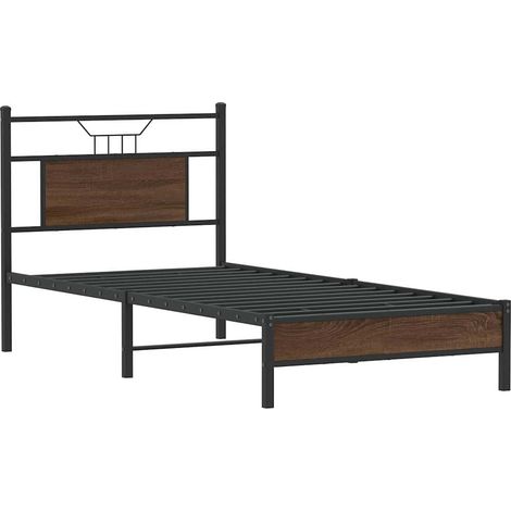 vidaXL Giroletto senza Materasso Rovere Marrone 75x190cm in Truciolato (1/4)