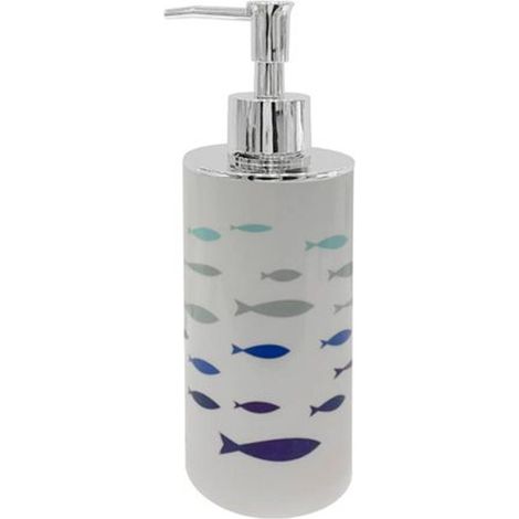 Cleafe - Dispenser Porta Sapone Liquido Cilindrico Fantasia Pesciolini Arredo Bagno 69880 - (1/2)