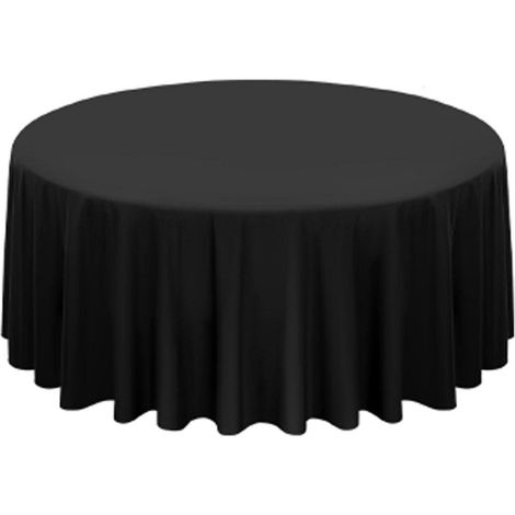 Runde Tischdecke 229 cm Schwarz, Polyester, pflegeleicht, für jeden Anlass