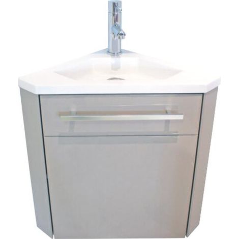 ONDEE ZEN - Lave-mains d'angle NINO - 53cm - Taupe - Laqué - Livré en kit