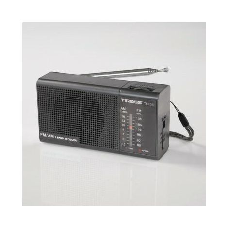 Radio mini portátil Tiross a batería, solución ligera y eficiente para escuchar radio en cualquier lugar.