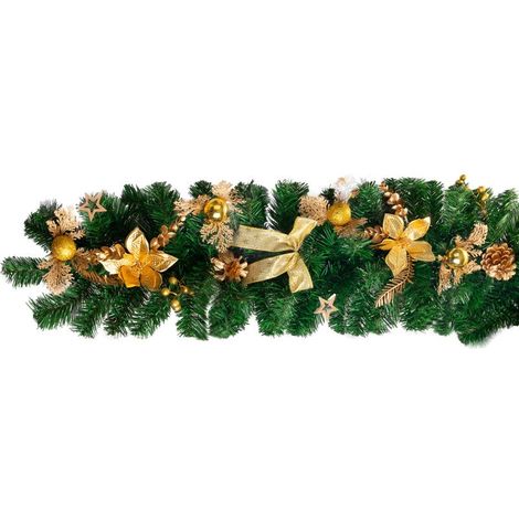 Dekoration MagicHome Weihnachten, Girlande, golden, 200 cm (1/4)