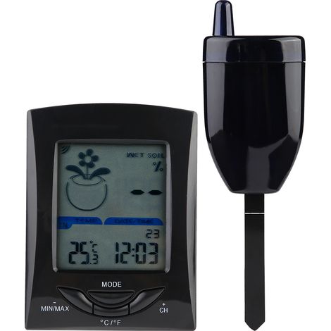 Medidor de Humedad del Suelo Inalámbrico XH300 con Pantalla LCD, Alcance 100m y Sensor de Temperatura – Ideal para Jardín y Plantas de Interior (1/5)