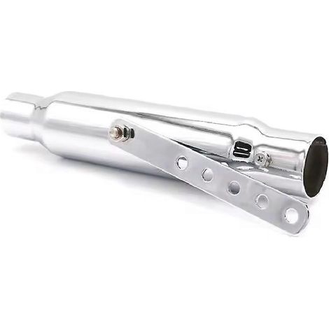 Pot d'échappement court 12 pouces pour moto Harley Honda Suzuki Kawasaki Touring Chopper Cafe Racer Argent (1/5)