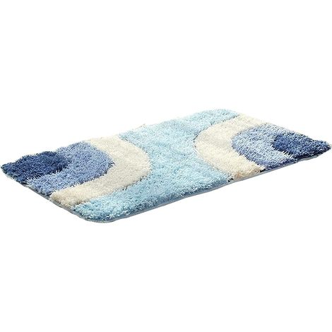 Rutschfester Badezimmerteppich, flauschig, Fußmatte für den Haushalt, grau, waschbarer Badezimmerteppich (lila, 50 x 80 cm) (1/3)