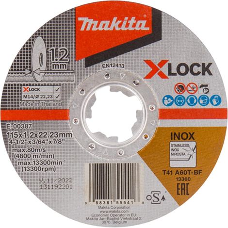 E-00387 Disco de corte X-Lock, 115 x 1,2 x 22,23 mm, A60T (1/2)