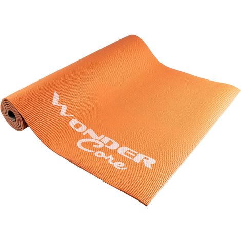 Yogamatte, groß, rutschfest, 170 cm, Orange/Grau