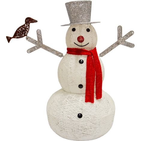Figurine de Noël en forme de bonhomme de neige avec 100 LED Blanc froid… Décoration Lumineuse De Noêl, Extérieur Jardin,