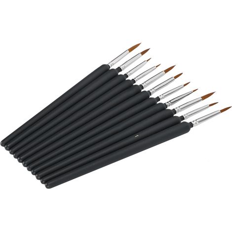 11 pinceaux en poils de belette pour le dessin de contours précis, outils artistiques pour aquarelle, gouache et peinture à l'huile