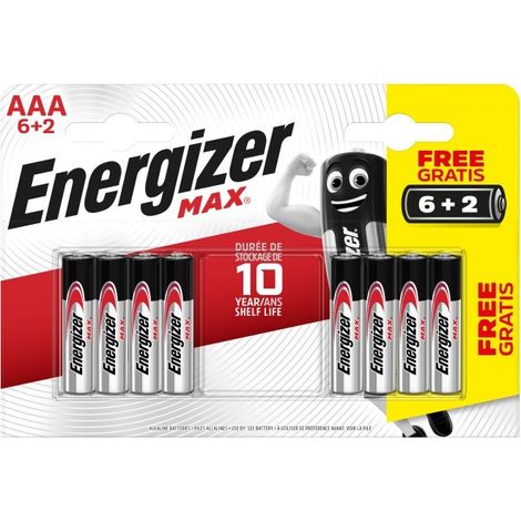Energizer Alkaline Max - Pack de 6+2 pilas Alcalinas  MAX AAA (1/5)