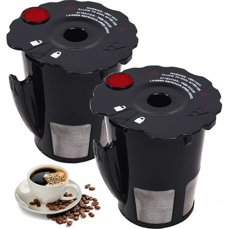 Packung mit 2 wiederverwendbaren Kaffeefiltern für Keurig K-Cup 2.0 Kaffeemaschinen, Modelle K200, K250, K300, K350, K400, K450, K460, K475, K460, K500, K550, K560, K575 (1/3)