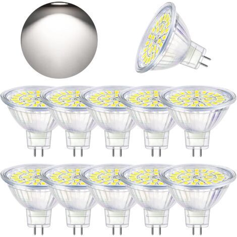 Ampoule LED GU5.3 Blanc Froid 6000K, MR16 LED 12V 5W Equivalent à 50W Halogène, Ampoules LED Spot Non Dimmable, Lot de 10 (1/5)