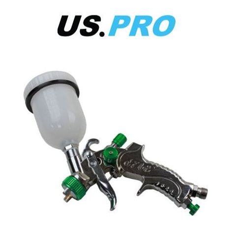 US PRO Spray Gun Mini HVLP Air Gravity Feed Paint 1mm Nozzle 120ml Cup 8771 (1/3)