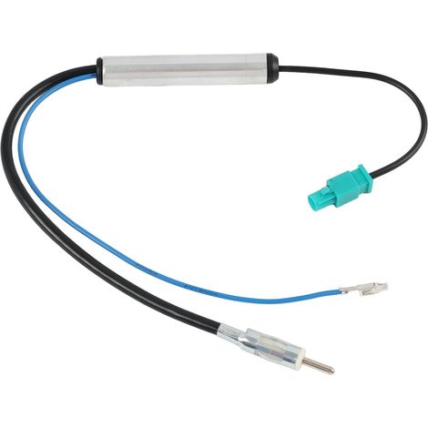 1 Pièces Adaptateur Antenne Autoradio Fakra vers DIN avec Amplificateur de Signal, Câble Connecteur Fakra pour FM Stéréo et AM, Anti Interférence (1/5)