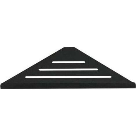 Alliage d'aluminum Bain Étagère de Douche, Tablette de Douche Étagère d'angle Triangle Cosmétique Panier Rangement Cuisine Etagère de Rangement Murale,Starlight(1 pièces),noir (1/4)