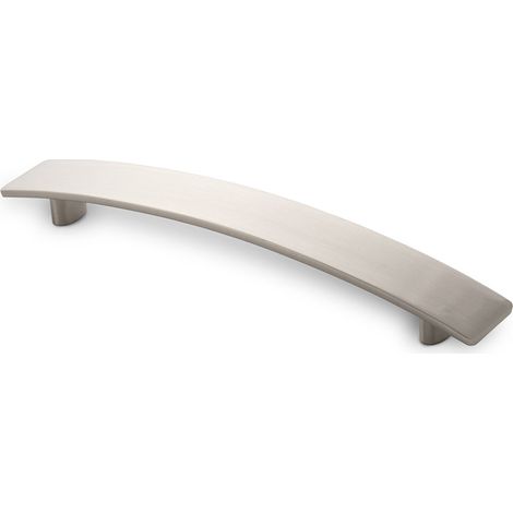 Asa de aluminio con acabado níquel satinado, dimensiones:205x29x28mm y entrepuntos:160mm -