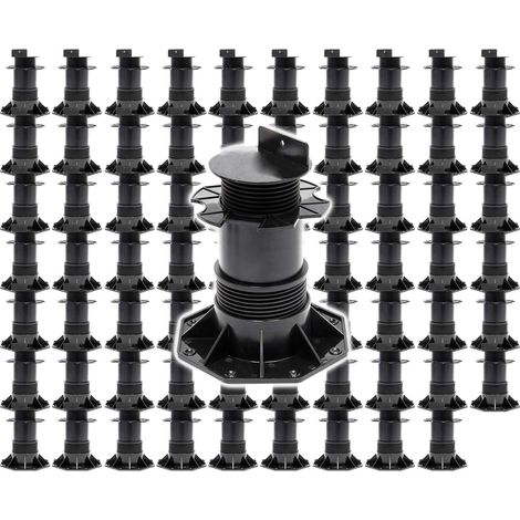 XPOtool Lot de 70x Plots de terrasse – Charge 2700 kg – Hauteur réglable 140-210 mm – en PP – Pieds de support pour Lames Dalles Lambourdes