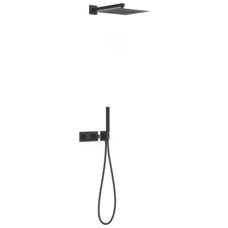 Kit robinet thermostatique encastré à 2 voies B-system pour douche Noir mat - TRES 30725204NM