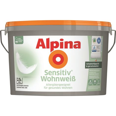 Alpina Sensitiv Wohnweiß Wandfarbe 2,5 L (1/2)