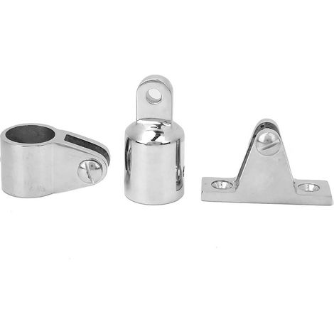 Kit de 12 pièces pour accessoires de bimini à 3 arceaux : charnières, mâchoires coulissantes et œillets.