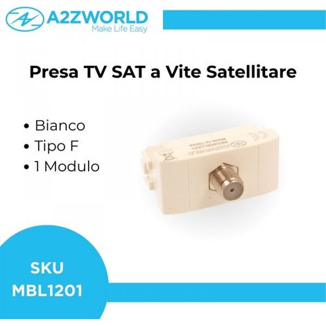 Presa TV SAT A Vite Satellitare Tipo F MBL Bianco 1M Compatibile Bticino Living Light BLB2252