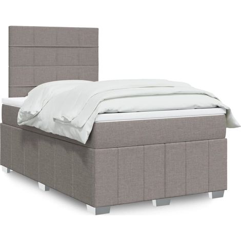 Boxspringbett mit Matratze Taupe 120x190 cm Stoff vidaXL