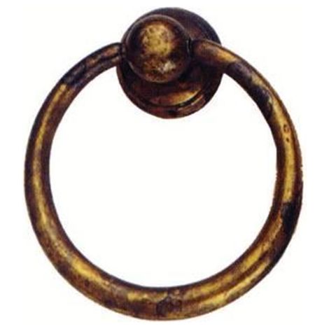 MANIGLIE PER MOBILI AD ANELLO SNODATE IN OTTONE ANTICATO - FER 107525 - PZ 5