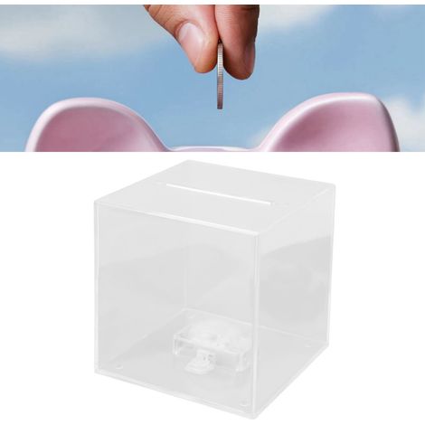 Salvadanaio trasparente illuminato in acrilico per adulti e bambini, infrangibile, grande capacità, 12 cm (1/4)