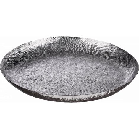 Vassoio piatto centrotavola tondo decorativo in metallo 58 cm