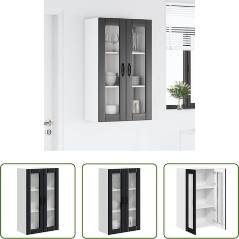 vidaXL Küchenmöbel - Küchenwandschrank Schwarz 60 x 31 x 100 cm Holzwerkstoff (1/5)