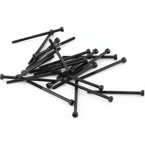 Vis M3 à tête hexagonale noire en acier 12.9 grade 50mm 24 pièces jeu fixation construction DIY