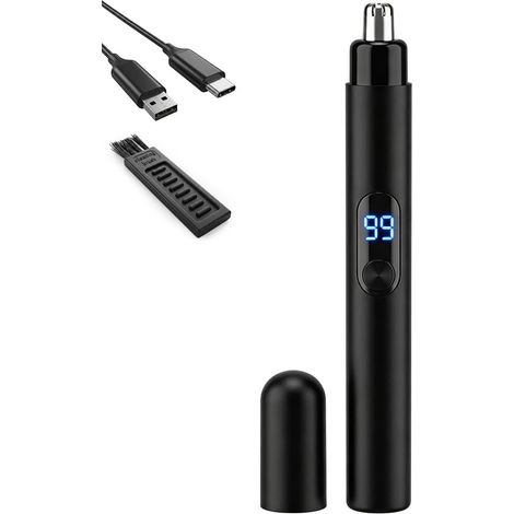 Nose and Ear Trimmer Male Electric Rechargeable Type-C Facial Epilator Painless Stainless Steel Blades Double Sharp LED Screen Easy Cleaning Portable (1/5)