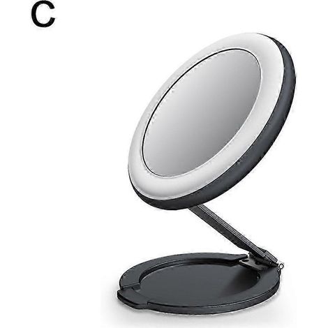 Miroir de maquillage idéal pour les selfies, support de caméra multifonctionnel, éclairage d'appoint pour téléphone, noir 2025