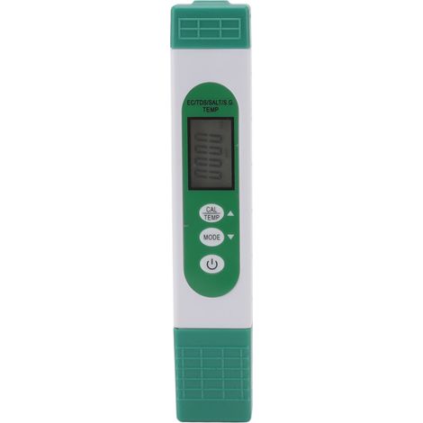 Stylo Testeur Qualité Eau 5 en 1 - Mesure Sel, TDS, EC, Densité et Température - Écran LCD Rétroéclairé Numérique (1/5)