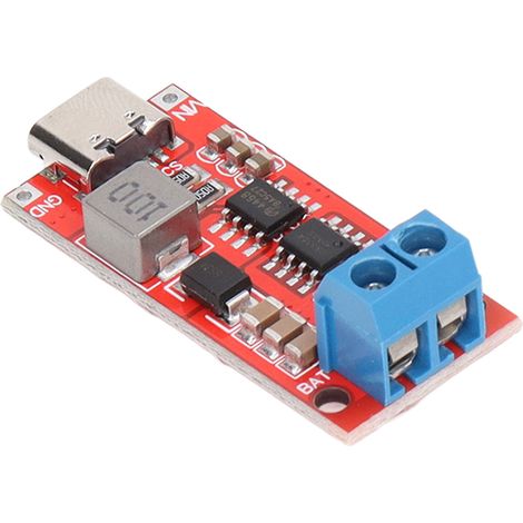 Chargeur de batterie lithium 3S Type-C vers 12,6 V, carte de charge rapide, entrée CC 3-6 V, rouge, 4 A (1/5)