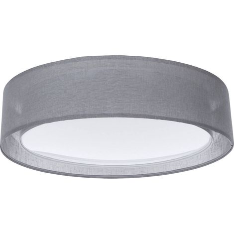 Plafonnier double tissu diffusion douce lumière ambiance chaleureuse - Ø 50 cm - H16 cm (1/5)