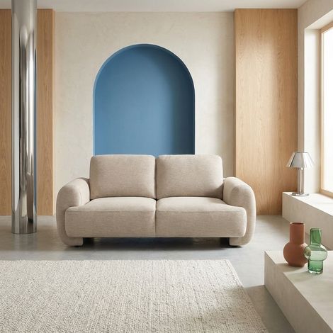 Canapé 2 places tissu - Zenio Tissu Beige