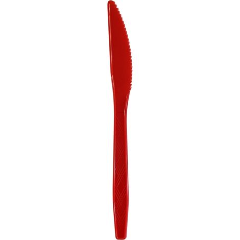 Couteau De Fête - Couteau En Plastique Motif Flocon De Neige Rouge - Pour Réveillon De Noël Et Rassemblements Festifs - Lot De 24 (1/4)