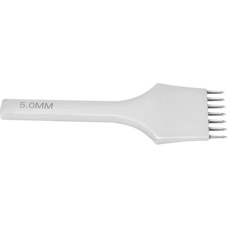 Poinçon à dents en acier pour cuir, perforation de 5mm, 7 dents, outil DIY de couture et perçage pour artisanat (1/5)