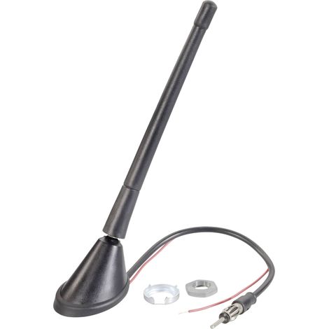 Antenne universelle pour autoradio avec amplificateur 14 dB – Longueur 178 mm – Câble 25 cm – Pour utilisation extérieure – Renkforce - S552542