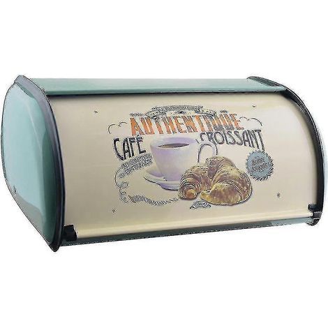 Boîte à pain en métal, boîte de rangement de cuisine, couvercle enroulable (1/5)