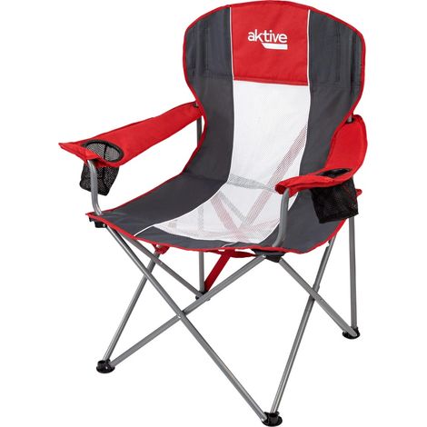 Aktive Silla Plegable Camping XL Roja y Gris (1/5)