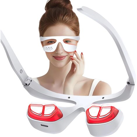 Rotlicht-Augenpflegegerät mit 3 Modi, Lichttherapie und Augenmassage zur Linderung von Tränensäcken, Augenringen und Augenmüdigkeit. (1/5)