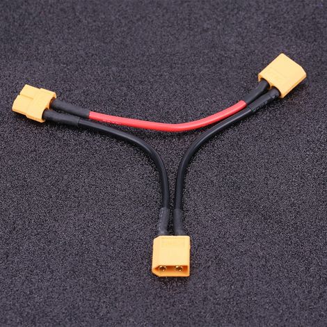 Lot de 2 câbles adaptateurs pour batteries LiPo RC série XT60 (1 femelle vers 2 mâles). (1/5)