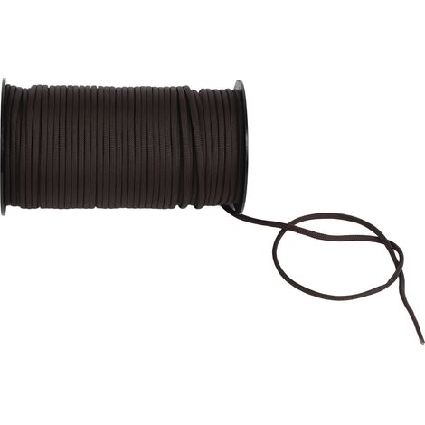 Corde de sécurité parachute de 100 m pour randonnée et sauvetage en extérieur (marron foncé)