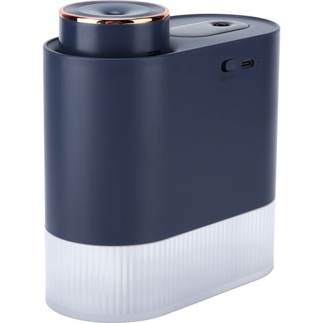 450-ml-Luftbefeuchter mit zwei Sprühdüsen, intelligentes Digitaldisplay, separate, unabhängige Bedienelemente, USB-aufladbar mit integriertem Akku, blau (1/5)
