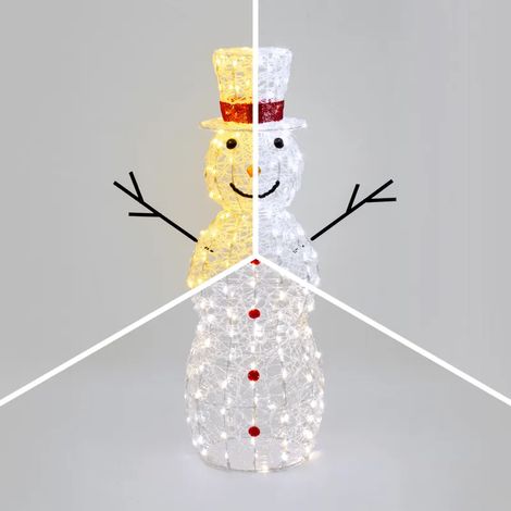 Bonhomme de Neige 3D Lumineux H105cm 220 LED Blanc Chaud & Froid Dual IP44 - Lotti (1/5)