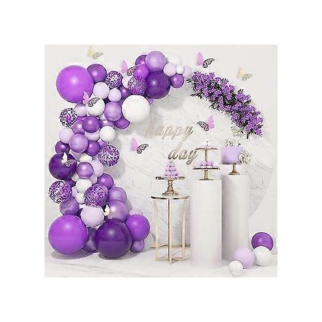 Kit d'arche de guirlande de ballons, kit de ballons violets à faire soi-même pour les fêtes d'anniversaire, Noël et la décoration intérieure (120 pièces) (1/3)